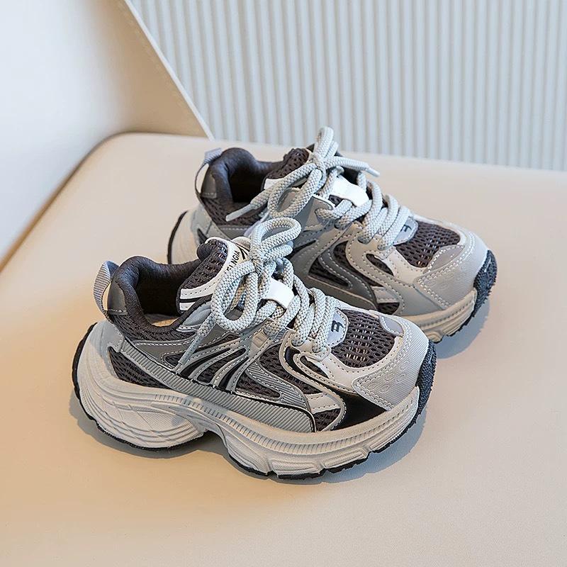 Kids Breathable Mesh Chunky Casual Sneakers 26