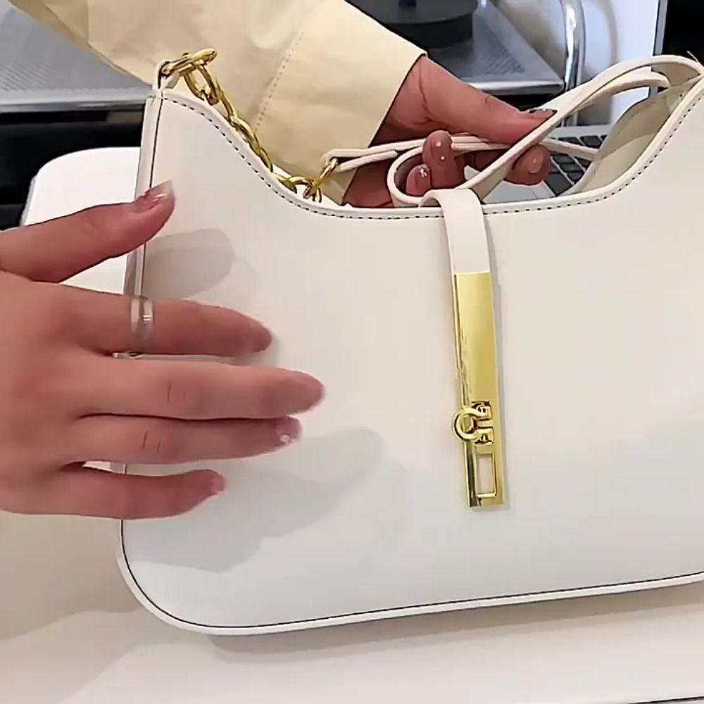 Fashion Retro Shoulder Bag Spicy Girl Vintage Underarm Bag Pure Color Shoulder Bag  Streetwear