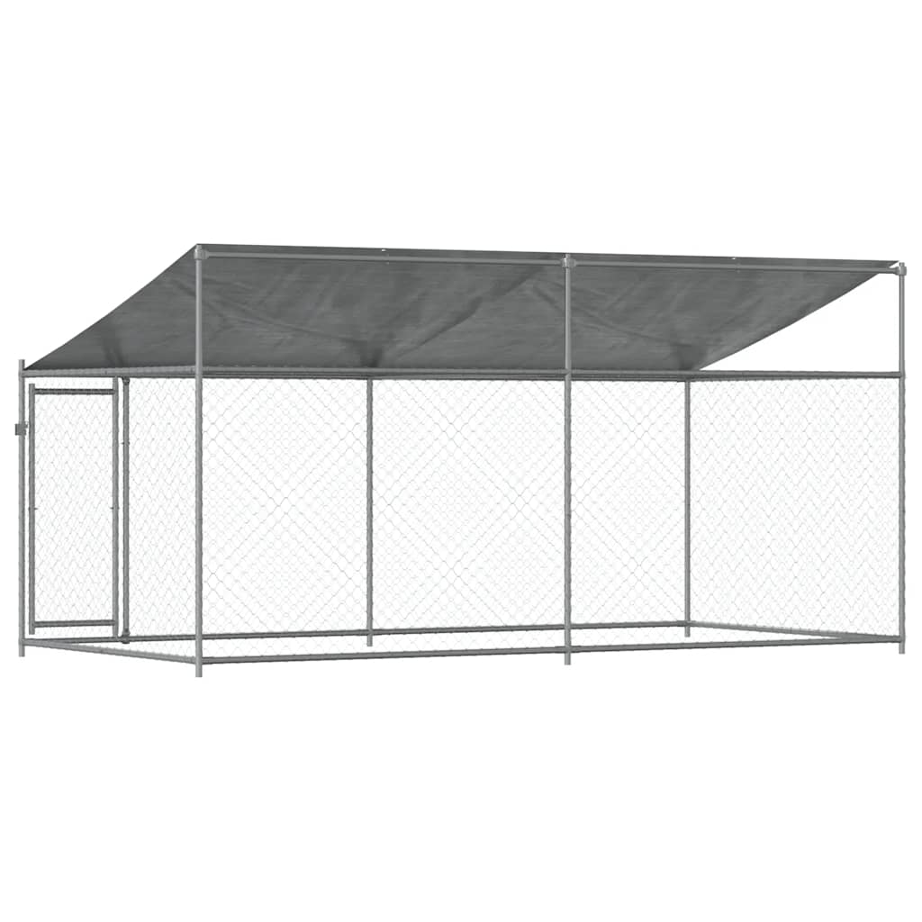 Vidaxl Dog Cage, With Roof and Door, Grey, 4X2X2 M, Steel