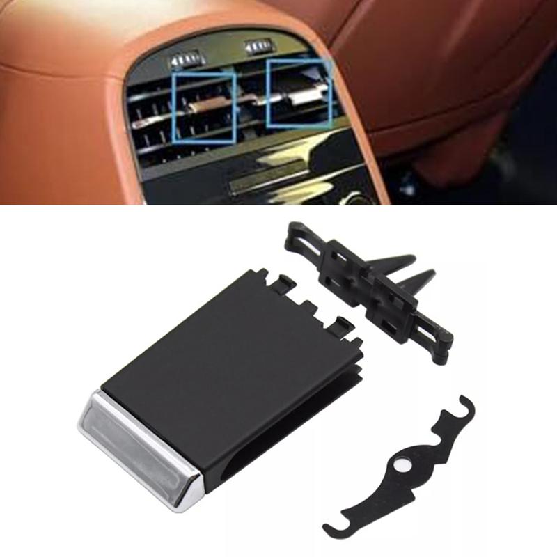 670011357 Front Vent Outlet Tab Clip Slider For Maserati 2013- Black Silver ABS PC Interior Trim Replacement Part