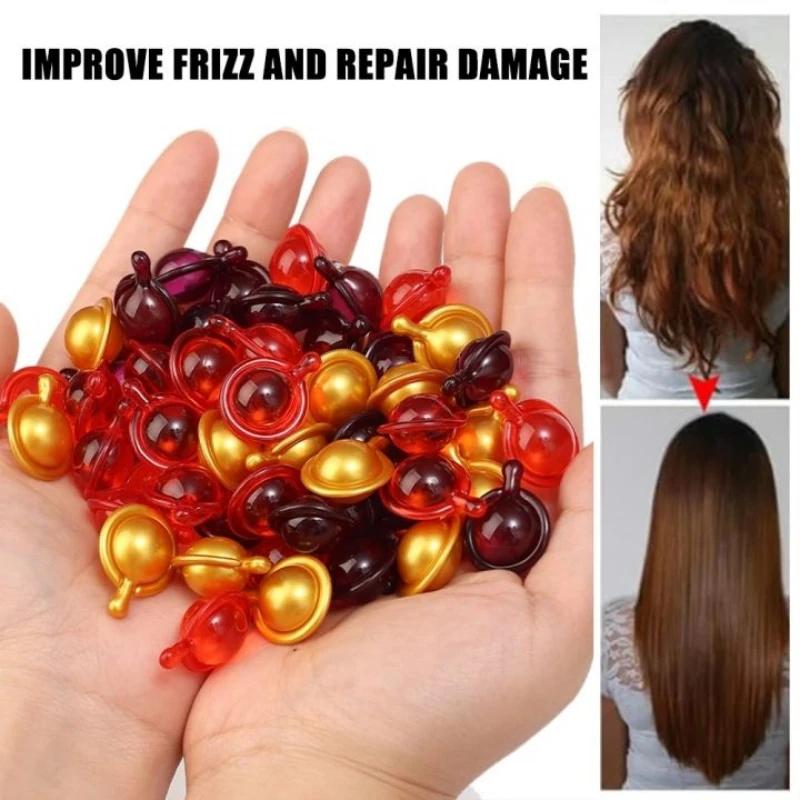Capsula Vitamina Capelli Olio Cheratina Ripristino Rapido Capelli Morbidi Lisci Lucidi Cura Nutrire Riparare Capelli Danneggiati Trattamento Punte Secche Produc