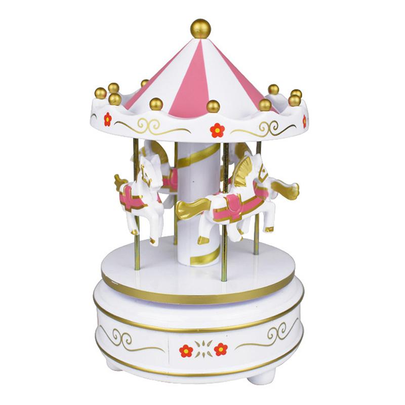 Carillon a giostra, decorazione per torta, regalo di compleanno per bambini, giocattoli, ornamento romantico per il desktop, decorazioni natalizie per la casa