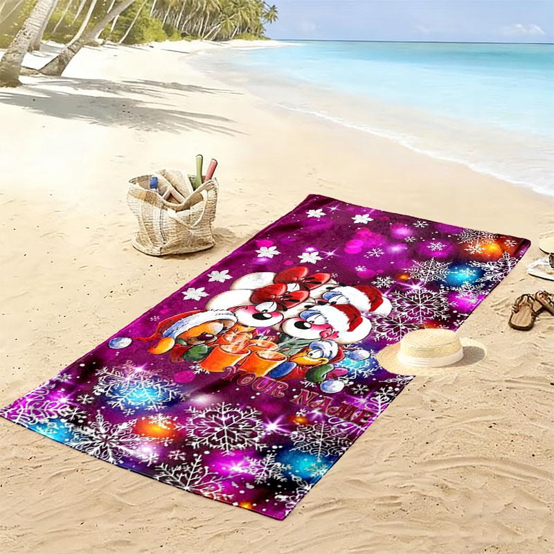 Diddl Custom Name Print Beach Towel, Large Soft Quick Dry Towel for Beach Camping Swimming