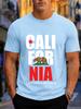 2026 New Arrival 100 Cotton Tshirt California Republic Bear Red Star State Flag Eleunisext Print Crew Neck Casual Tee