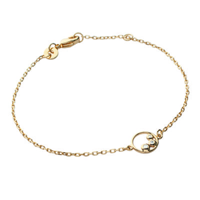 [K3404] - White Gold 'Goddess' Gold Plated Bracelet - 8 Mm