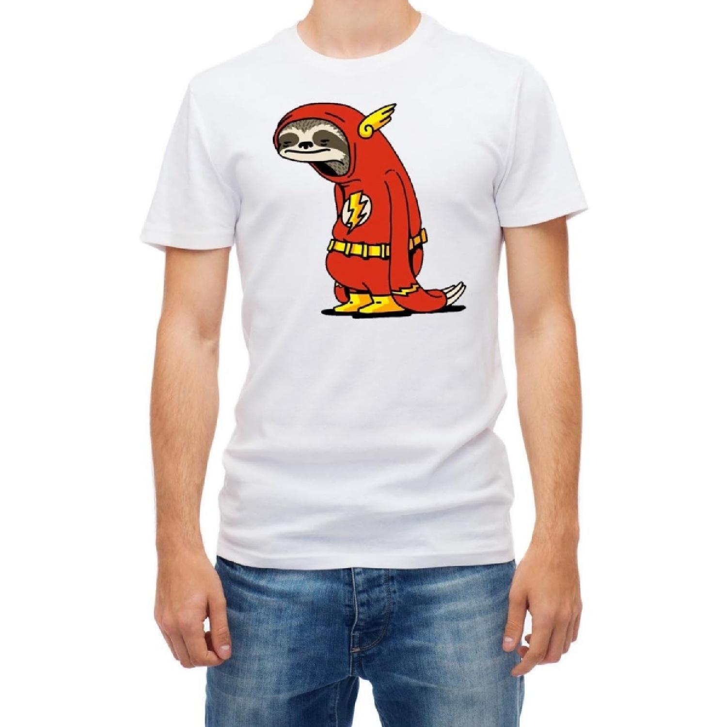 Flash The Sloth Design for Men s Short Sleeve White Short Sleeve T-Shirt S белый