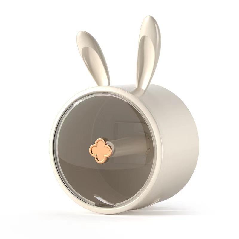 Wandmontierte Taschentuchbox Niedlicher Hase Zuhause Badezimmer Wasserdicht Rollenpapierbox Stanzfrei Toilettenpapier Aufbewahrungsbox 1 Stück