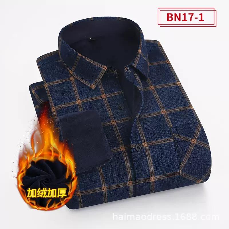 Winter New Fashion Trend With Thick Fleece and Warm Plaid shirt For Men's Casual Loose Sports Plus Large Size High-Quality Shirt