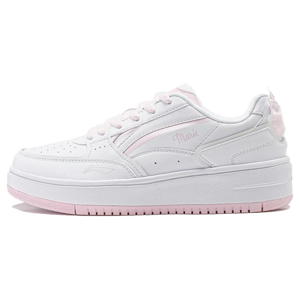 Disney X Li Ning Marie Cat Fashion Versatile Sneakers Women Sneakers White Pink Blue AGCT382-7