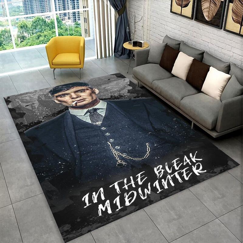 Classic P-Peaky Blinders Tommy Shelby Non-Slip Area Rug for Living Room,Bedroom,Playroom,Soft Carpet Floor Mat Home Decor Rug