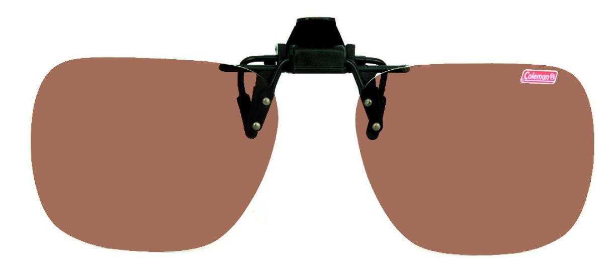 

Coleman Clip-On Polarized Sunglasses, One-Touch Attachment, Brown, CL03-2