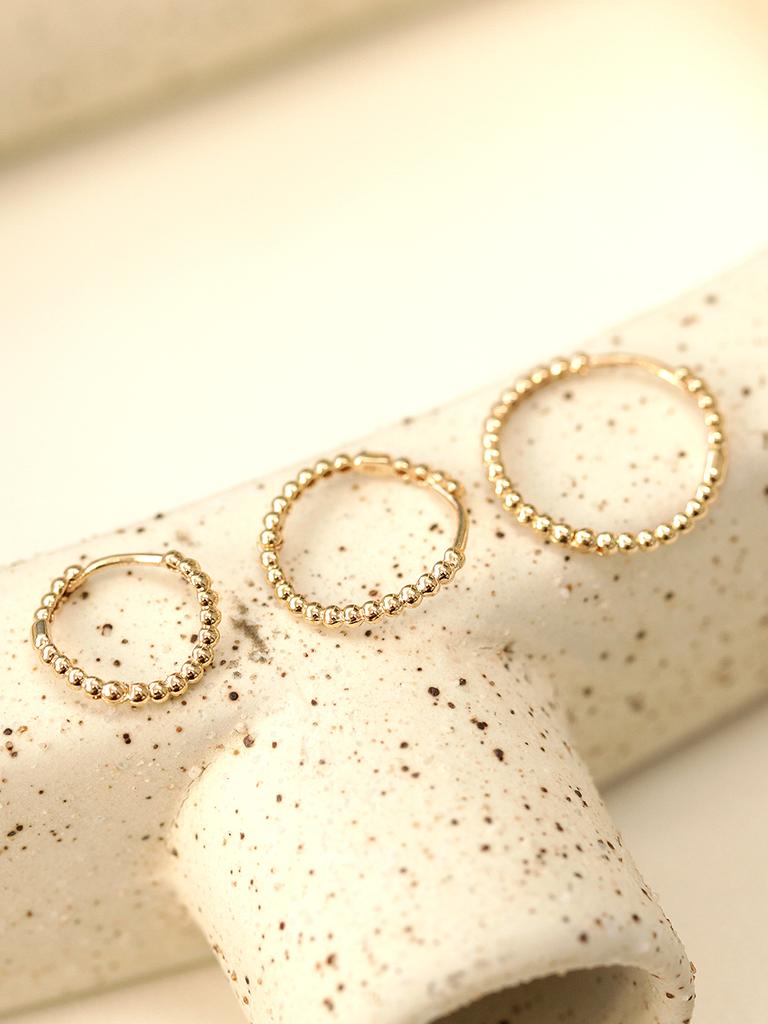 Minimalpiercing 14K Wave Ball One-Touch Ring Piercing Earrings