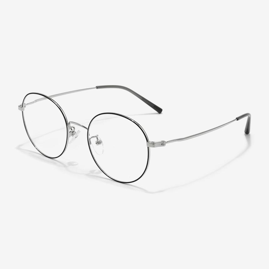 Seutailwokeu Matte Black & Silver Metal Style10 M Mbk/Sv 50Mm Stylework Eyeglass Frames