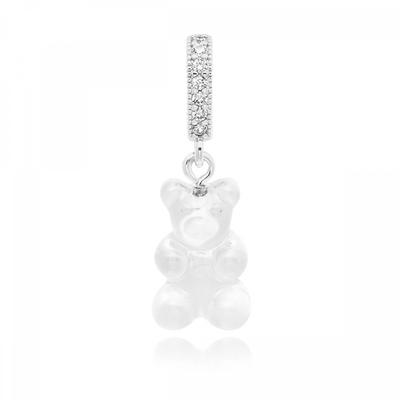         Nostalgia Bear Iced Pave Connector Silver                         