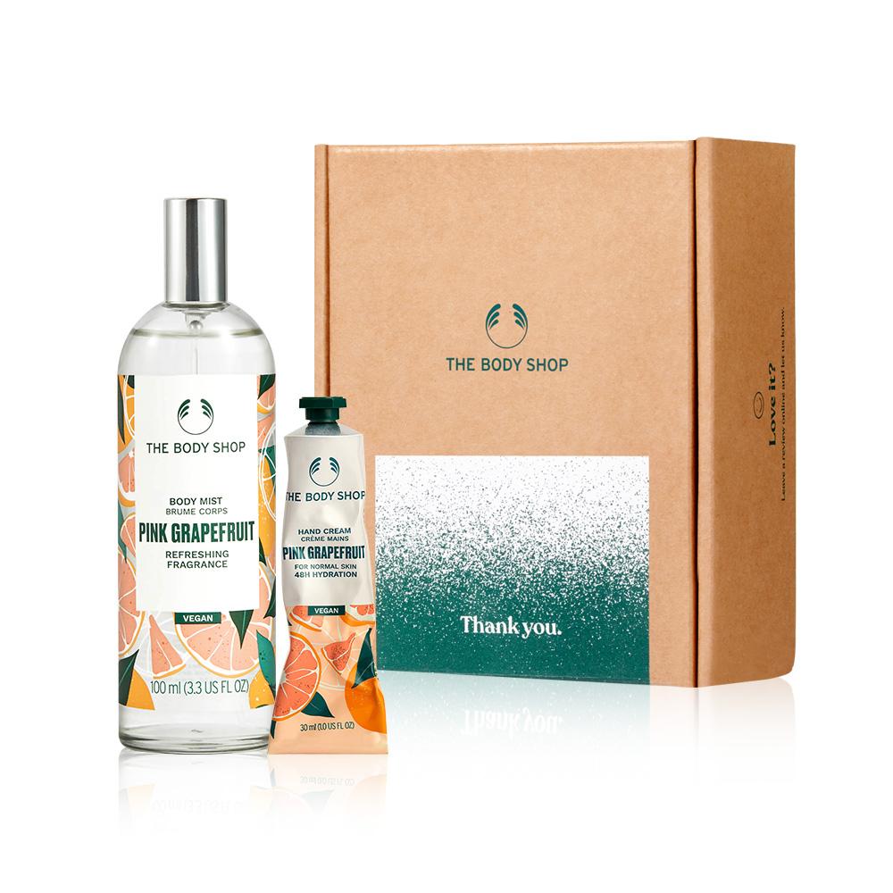 [The Body Shop] Pink Grapefruit Body Mist & Hand Cream 2-Piece Gift Set (with Shopping Bag)