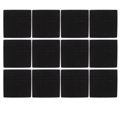 12Pcs Acoustic Panels Black Self Adhesive Polyester Fiber Sound Proof Padding for Studios