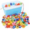 Wooden Educational Blocks for Stringing Beads Montessori Puzzle