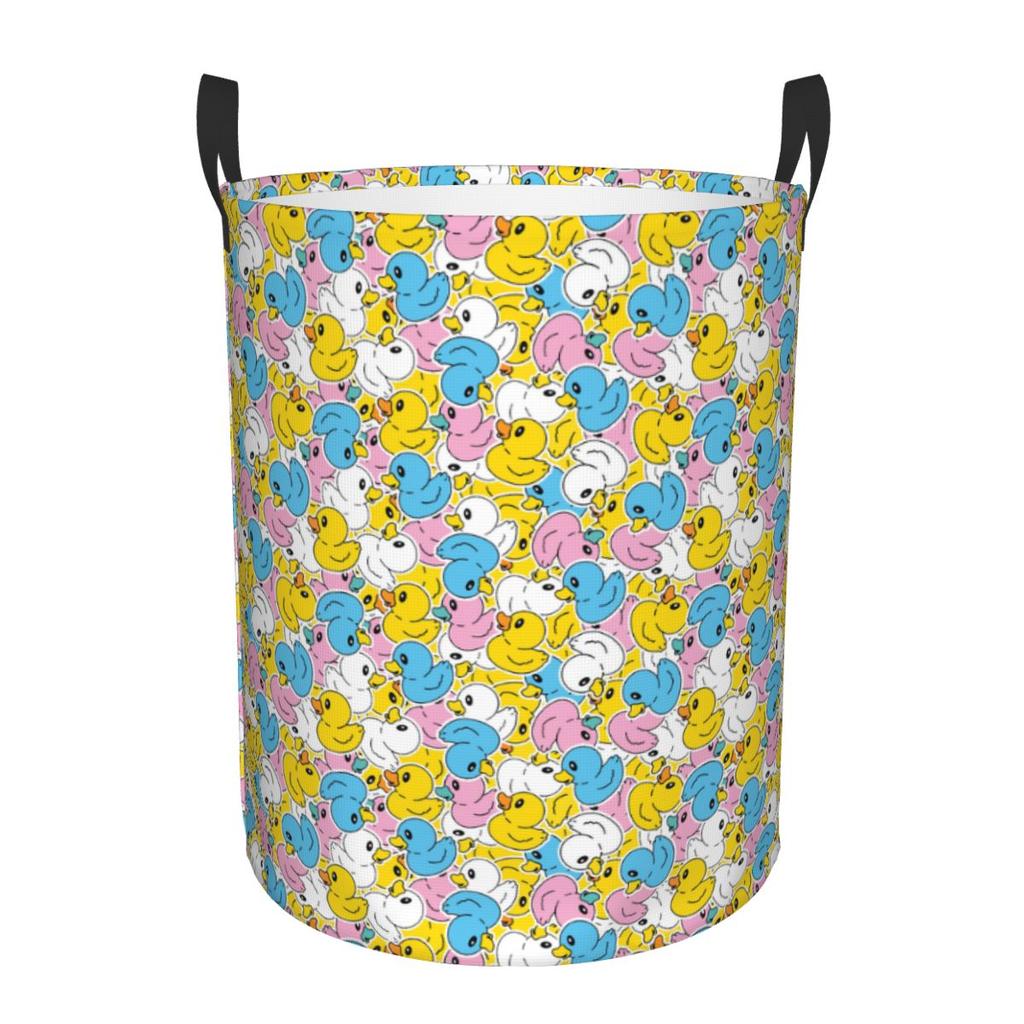 Custom Colorful Rubber Duck Laundry Hamper Large Clothes Storage Basket Anime Toys Bin Organizer for Boy Girl