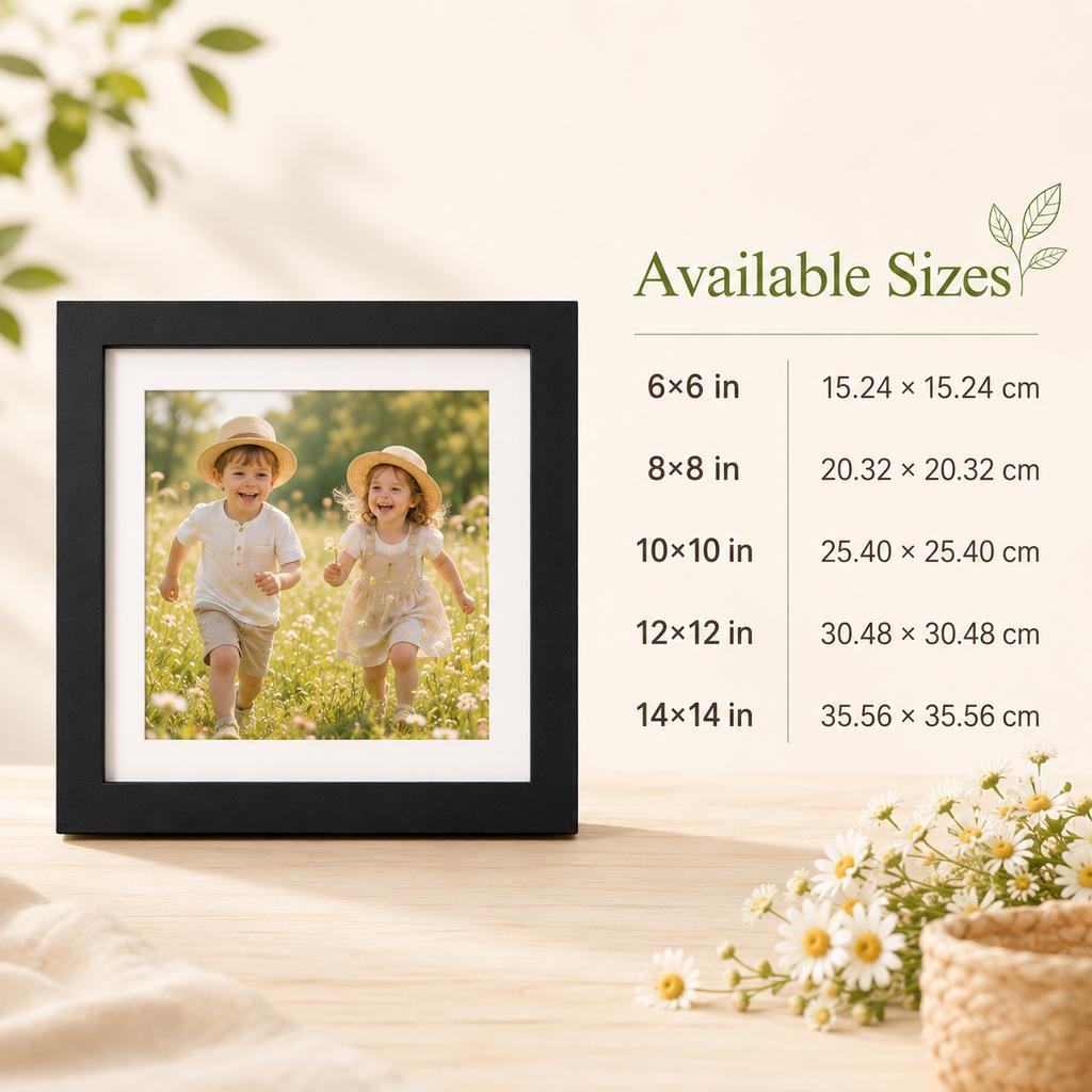 Wholesale Wood Picture Frame Durable Lightweight Square Photo Frame Wall Hanging Tabletop Home Decor 6x6 8x8 10x10 12x12 14x14