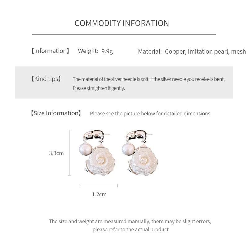 Mesh Flower Pearl Earring for Women High-end Two-wear Drop Earrings French Retro Exquisite Luxury Designer Zircon Gifts