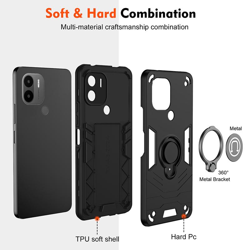 For Redmi A2 Plus Armor Magnetic Bracket Case For Redmi A2 Plus Slide Camera Protection Shockproof Cover For Redmi A2 Plus Cases