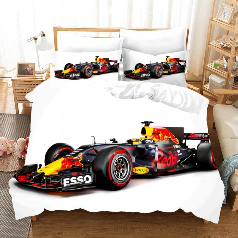 Red Racing Car F1 Game Racer Bedding Set Boys Girls Twin Queen Size Duvet Cover Pillowcase Bed Kids Adult Home Textileextile