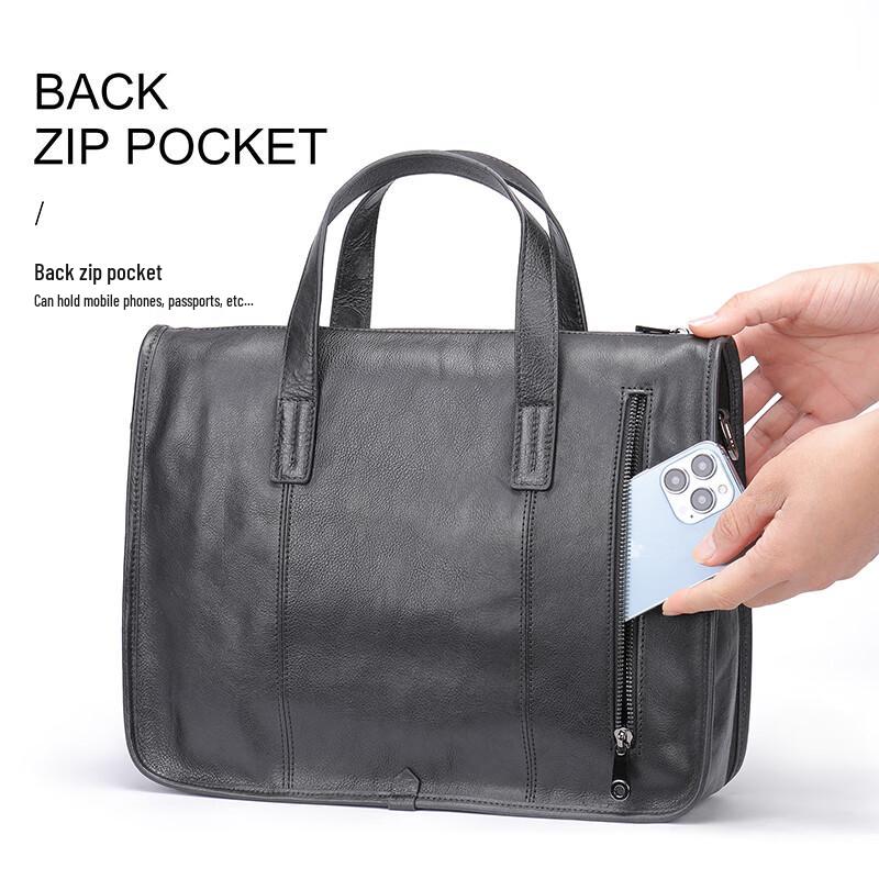 Мужская кожаная деловая сумка-портфель Miling One Size