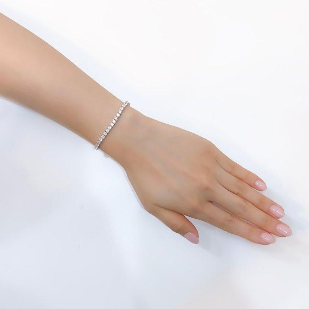 Opal 925Silver 3mm Cubic Tennis Bracelet Opgeb9102