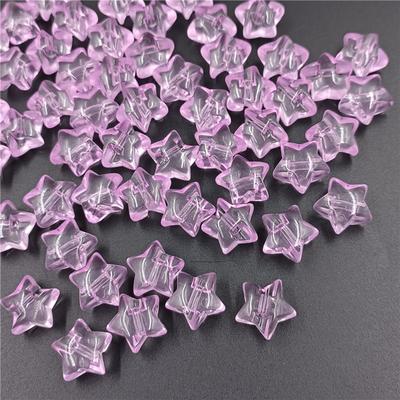 10pcs For Hair Ring Acrylic Resin Back Hole Glitter Kids Toy Jewelry Making Accessories Big Star Beads Transparent Colorful