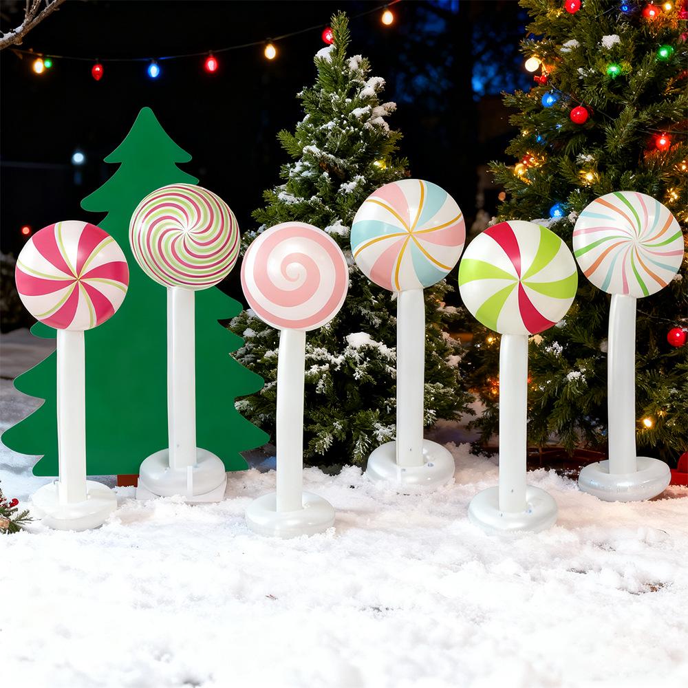 Christmas Inflatable Windmill & Lollipop Standee Decoration Set