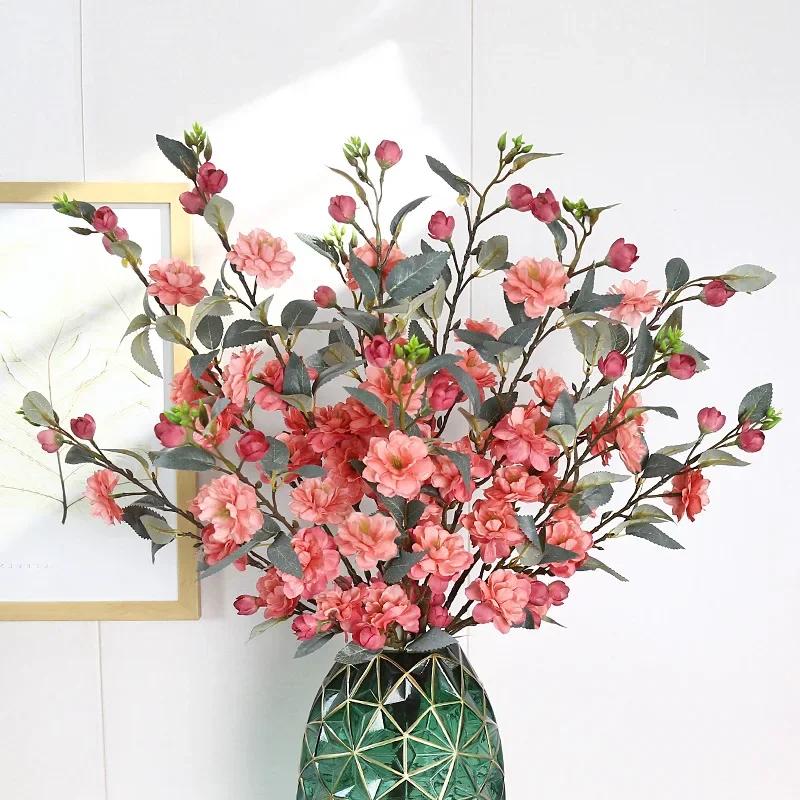 Latests Model Camellia Branch Artificial Flowers Home Decoration Fake Floral Living Room Garden Table Craft Wedding DIY Arrange