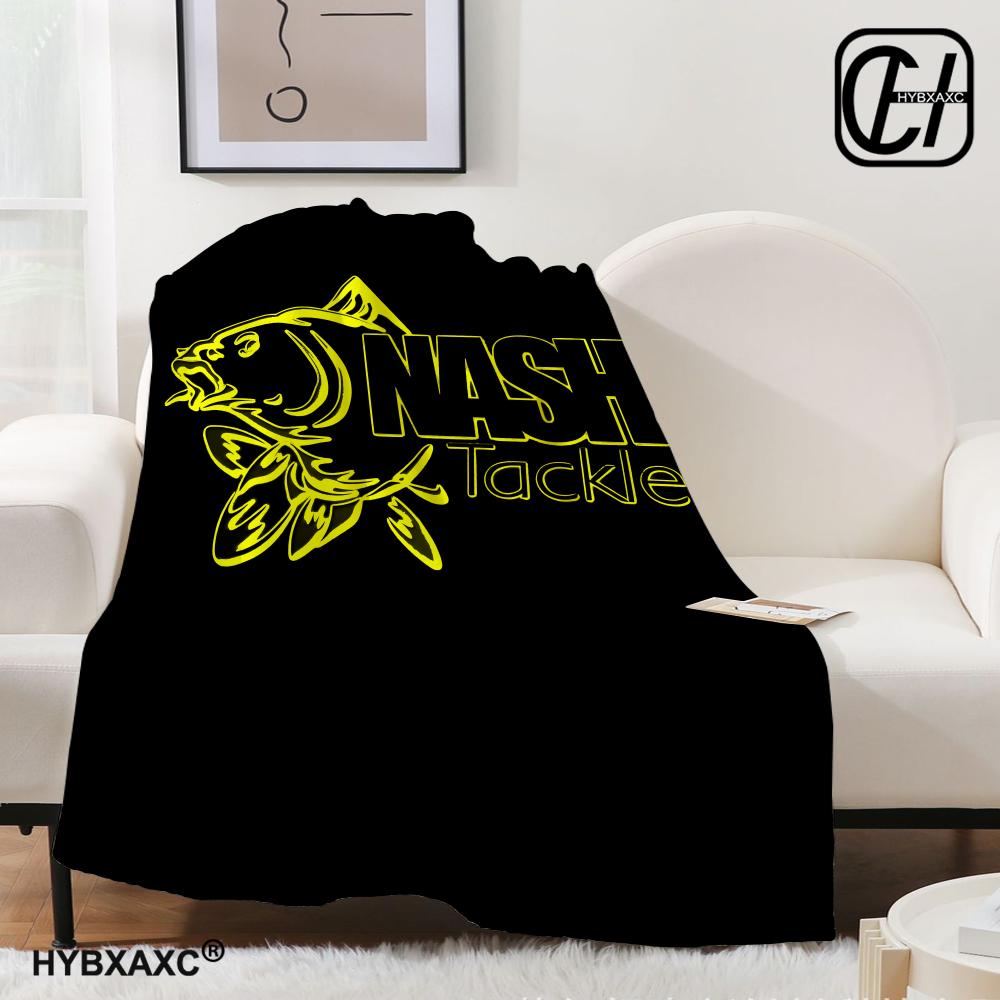 Nash Fishing Logo Decke Ästhetische Kunst Flanelldecke Tragbar Zuhause Reise Camping Sofa Picknick Verdickung Flanelldecke