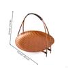 Woven Basket Tray with Stand Freestanding Bamboo Handle Decorative for