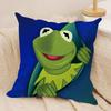 Funny K-Kermit The Frog Cushion Cover Soft Plush Fabric Double-Sided Printed Sofa Cushion Cover For All Seasons Home Decor Gift