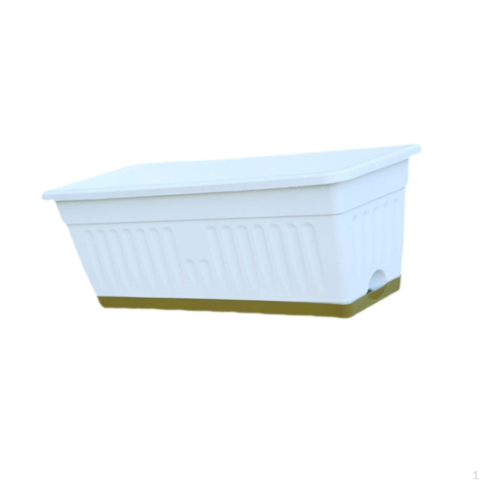 

Подставка для цветочного горшка прямоугольной формы с дренажем для использования в саду и на газоне белый