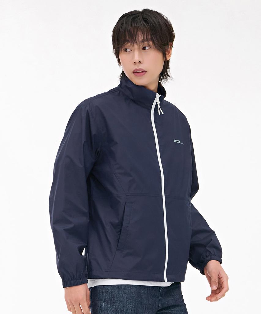 Chasecult Men'S Cut-Out Color Block Windbreaker Jumper - Navy
