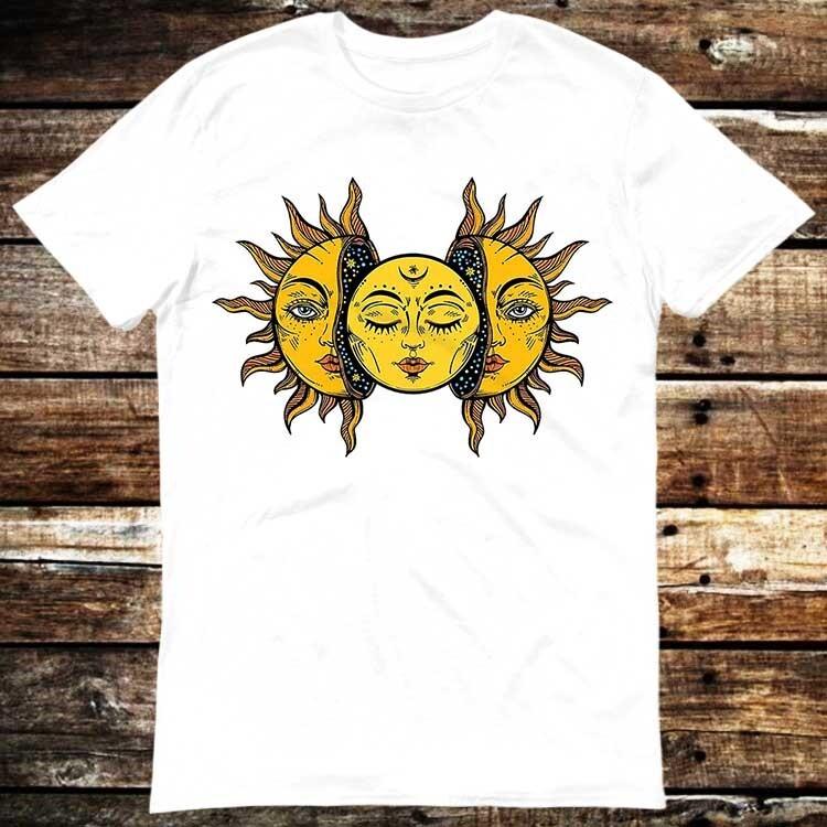 Moon Inside of The Sun Tarot Psychedelic T Shirt 6023 Unisex T-Shirt XL