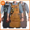 Xiaomi Фартуки для деревообработки с регулируемыми перекрещивающимися лямками Прочный фартук из вощеного холста Премиальная рабочая одежда для механиков мастерской