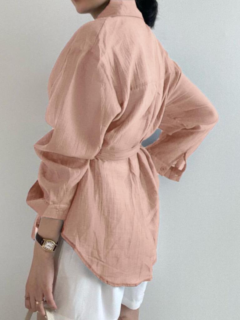 Lose Langarm Bluse Frauen Kleidung Unregelmäßigen Weißen Sonnencreme Shirt Frauen 2023 Mode Lässig Taste Shirts Tops 15674