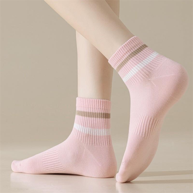 Girls' Combed Cotton Breathable White Sports Socks - Anti-Pilling, Sweat-Absorbent, Four-Season Wear