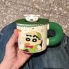 Crayon Xiaoxin Genuine Authorized Cup Ceramic High Value Mug with Lid Cute Water Cup Girls' Breakfast Cup