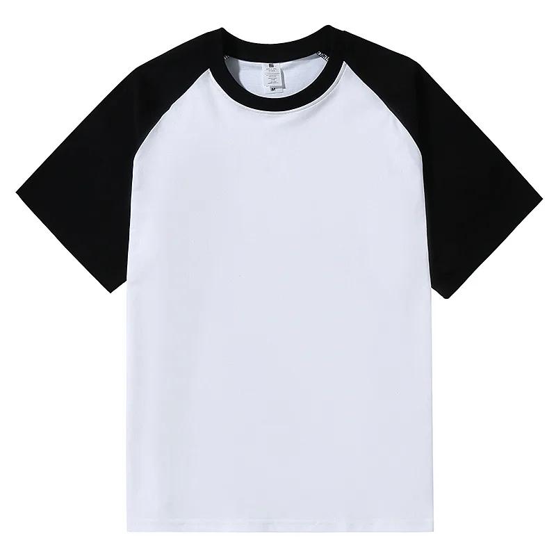 Wovey Heren T-shirts Heavy-Duty Puur Katoen Schouder-Plugged Korte Mouwen Heren T-shirt Kleur Basislaag Man Tee Shirt L