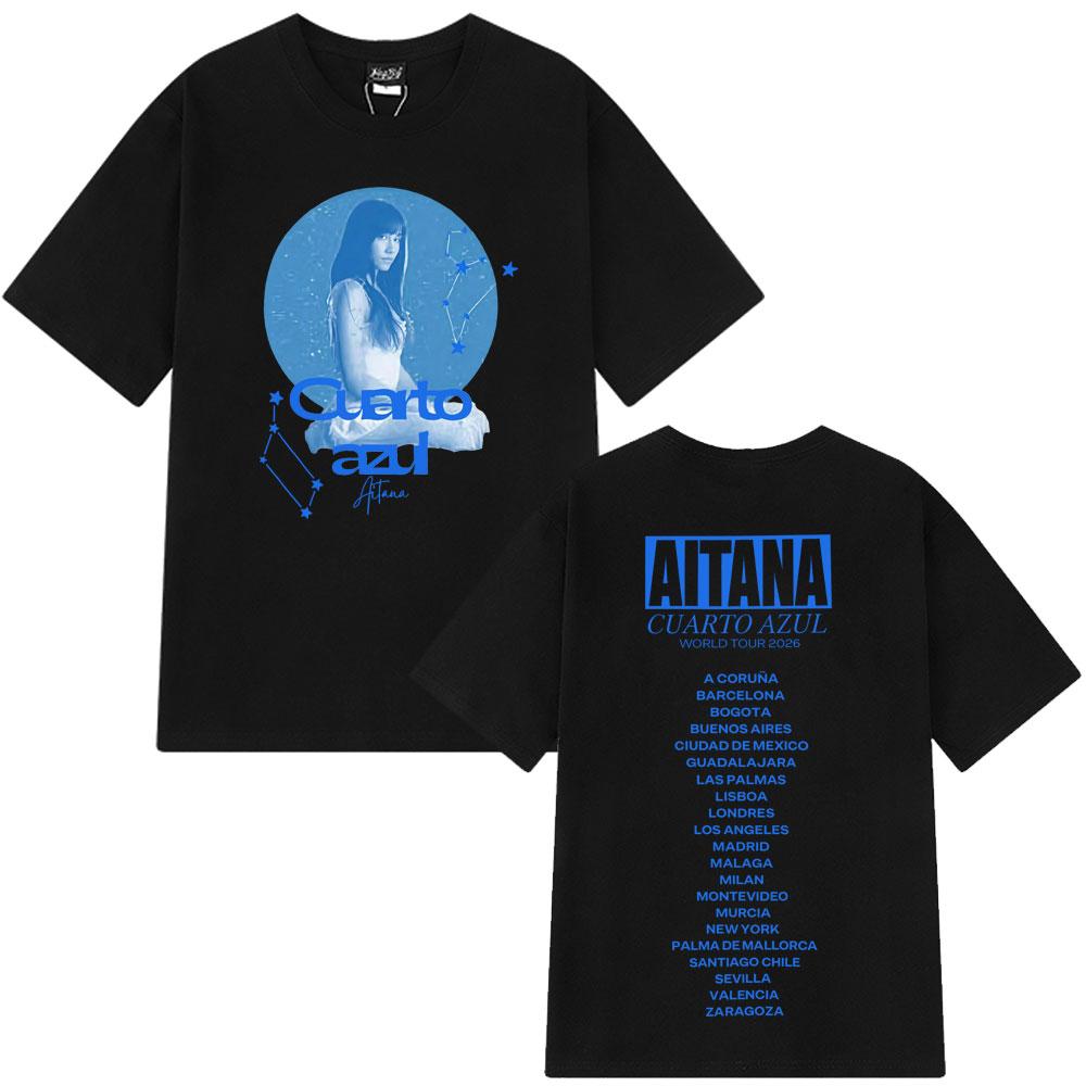 

Aitanas Cuarto Azul Album Shirt Men Women Fashion Y2K Short Sleeve T-shirt Summer Cotton Harajuku Aesthetic Trendy Top Fan Gifts 5XL різнокольоровий