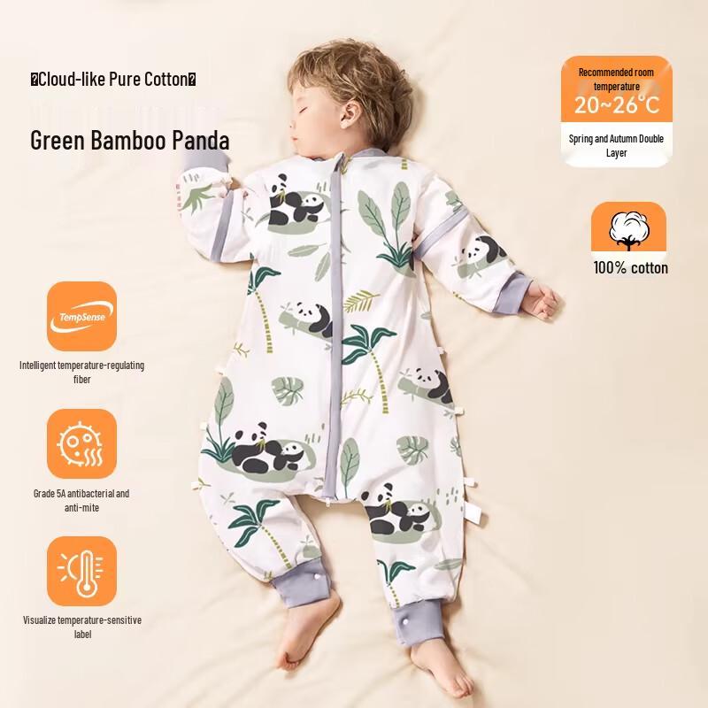 Qixiong Pure Cotton Baby Split-Leg Sleeping Bag M