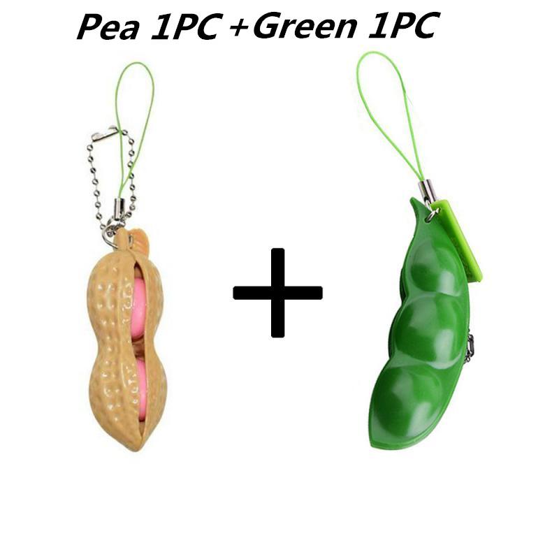 Fidget Toys Decompression Edamame Toys Squishy Squeeze Beans Keychain Cute Stress Adult Toy Rubber Girls Boys Xmas Gift