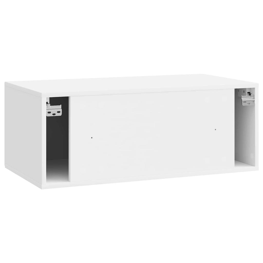 Wall Mounted TV Cabinet Glossy White 78.5 x 41 x 30 cm