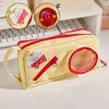 Large Capacity Pencil Case with Smooth Zipper and Hand Strap, Scratch-Resistant Canvas Pen Pouch for Erasers Rulers, Pen Organizer for Students