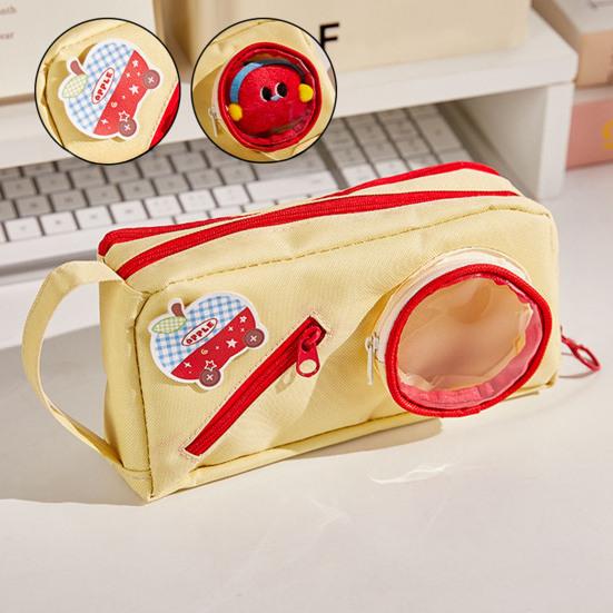 Large Capacity Pencil Case with Smooth Zipper and Hand Strap, Scratch-Resistant Canvas Pen Pouch for Erasers Rulers, Pen Organizer for Students