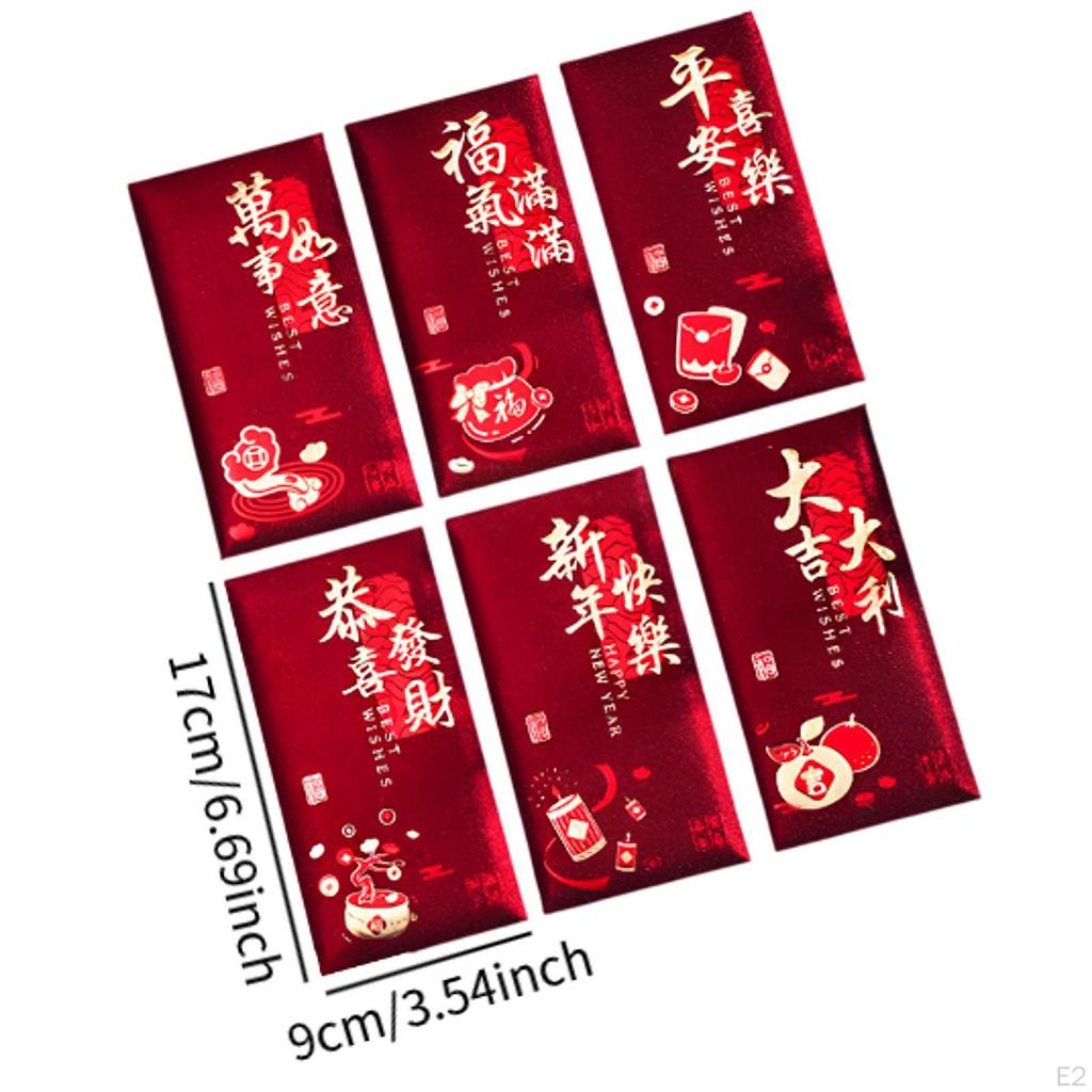 Chinese Year Red Envelopes, Traditional Hong Bao Packets for The