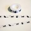 1 Rolle Cartoon Schwarze Katze Druck Papierklebebänder Masking Tape Dekorative Klebebänder